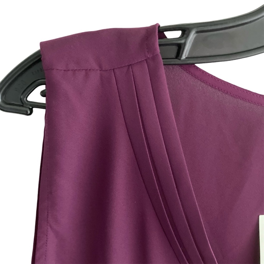 Laura Sheer Plum Sleeveless Top Size 18 - Picture 5 of 10